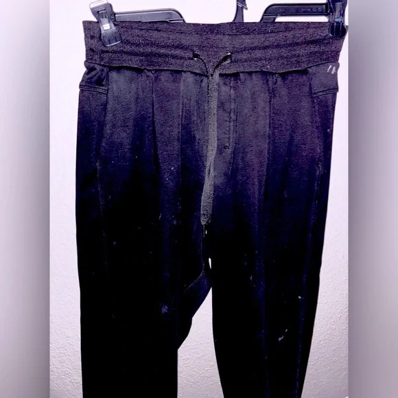 Black super soft fleece lined heavy weight warm small ladies joggers black euc - Picture 2 of 8